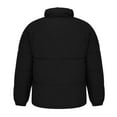 thumbnail image 6 of Herrnalise Men Casual Solid Stand Collar Zipper Windproof Keep Warm Long Sleeve Jacket Coats Black, 6 of 7