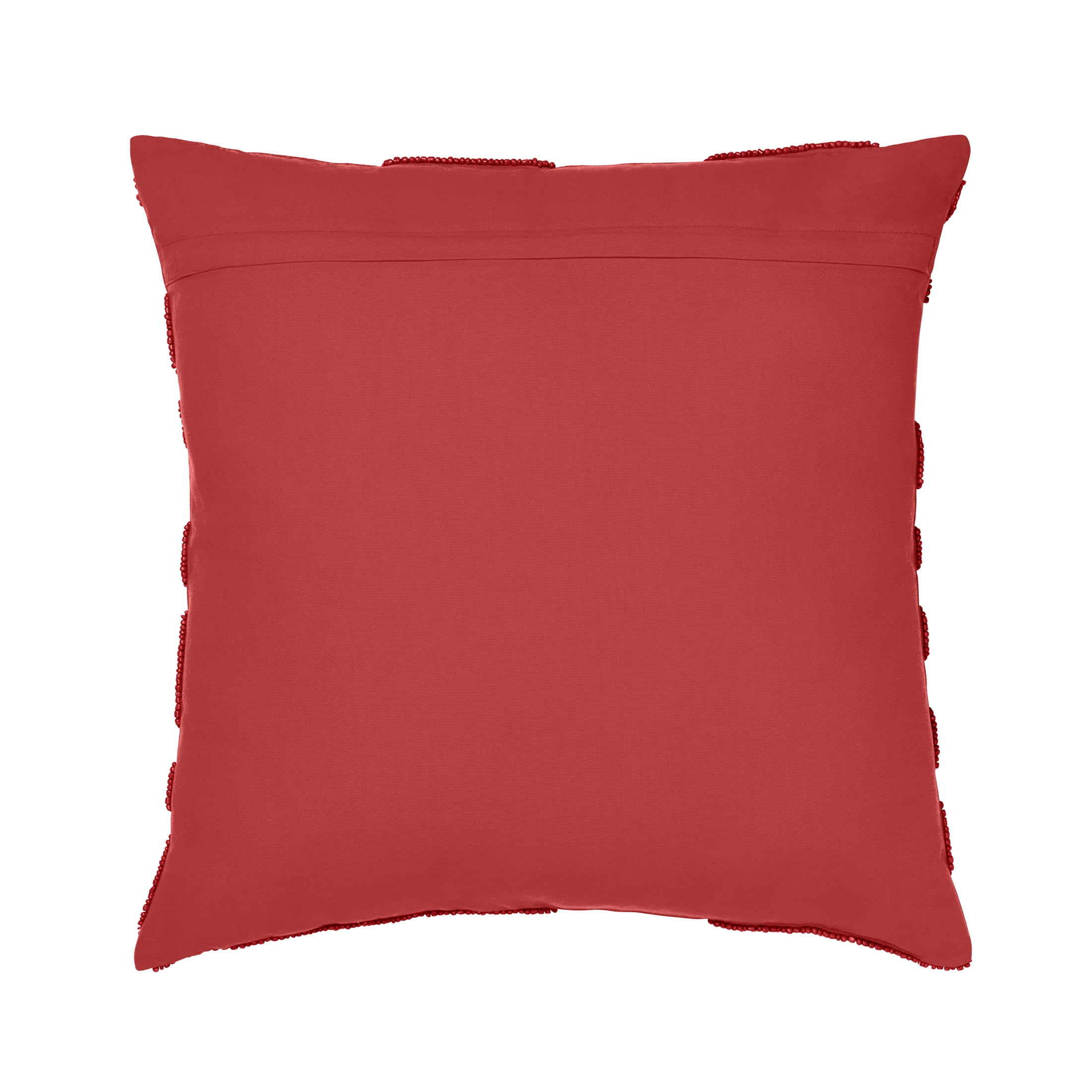 Temi Coker for Walmart Beaded Decorative Pillow, 20" x 20", Red