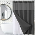 thumbnail image 5 of Waffle Weave Heavy Duty Shower Curtains, No Hook Shower Curtain with Snap in Fabric Liner, Hotel Style Waterproof Bathroom Curtain Set, 72 x 61 Inch, 5 of 6