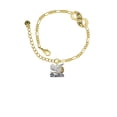 thumbnail image 2 of Delight Jewelry Silvertone Shalom with Dove Gold-tone Paw Infinity Link Chain Bracelet, 6"+2" Extender, 2 of 3