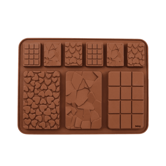 Molde Silicon para Barras y Tabletas para Chocolates Belug, Marron