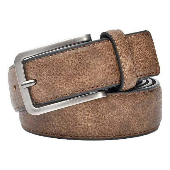 ziyahi Belt Elastic Waistband Faux Leather Alloy Durable Classic Simple Belts Men Adult Clothing Accessories Home Work Brown 100cm