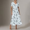 thumbnail image 1 of WILLBEST Maxi Vestidos de Mujer Vestido Casual de Mujer Cuello En V Manga Corta Vestido Diario para Vacaciones Elegante Ropa Básica Primavera Verano Cómodo Versátil Moda 66 Grande​​, 1 of 3