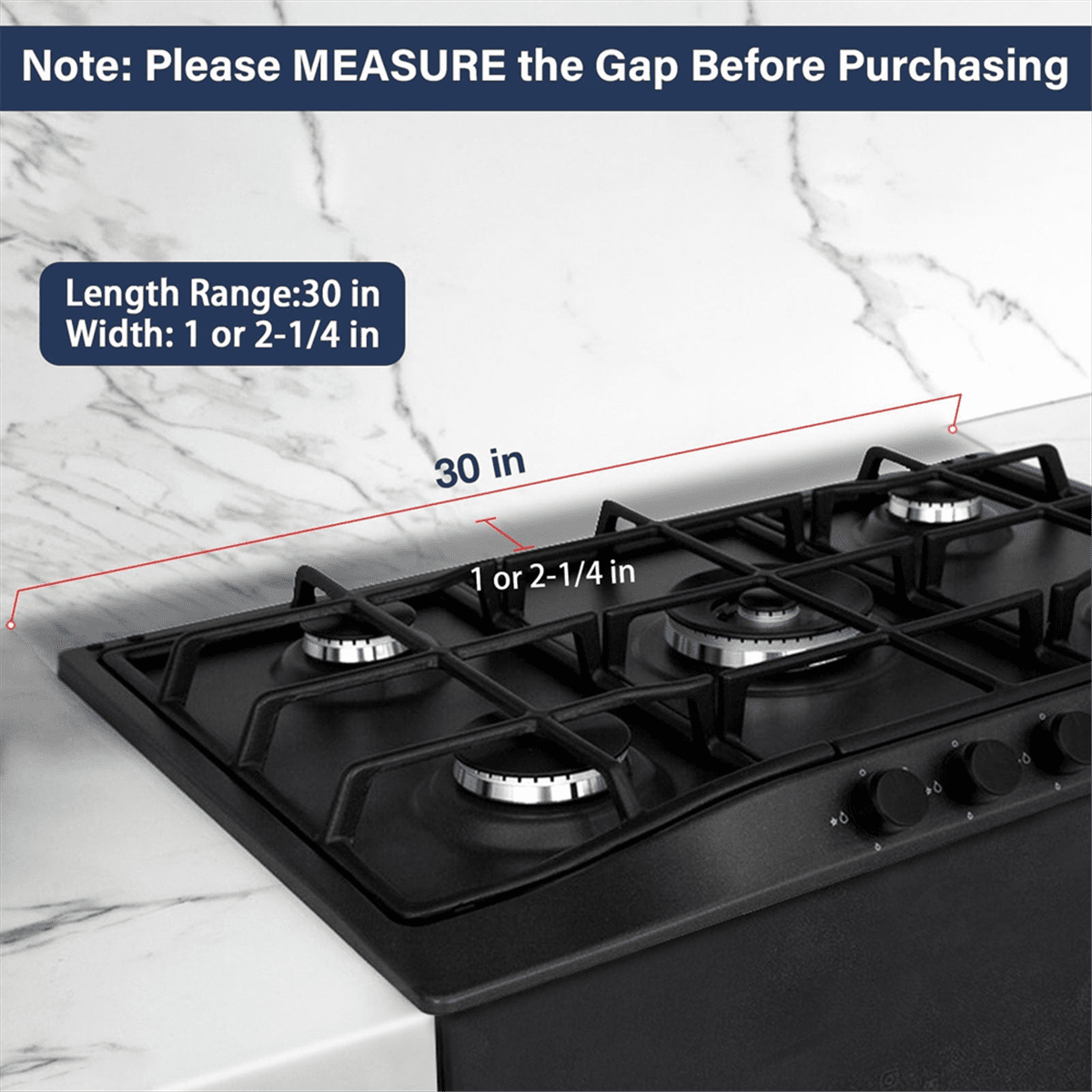 30inch Slide-in Range Rear Filler Kit,StoveGap Filler Strip, Stainless Steel Backsplash for Stove, Stove Trim Kit Black