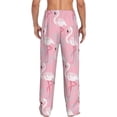 thumbnail image 3 of Uemuo Pink Flamingo Pattern Men's Wide Leg Palazzo Lounge Pants with Pockets Light Weight Loose Comfy Casual Pajama Pants-Large, 3 of 9
