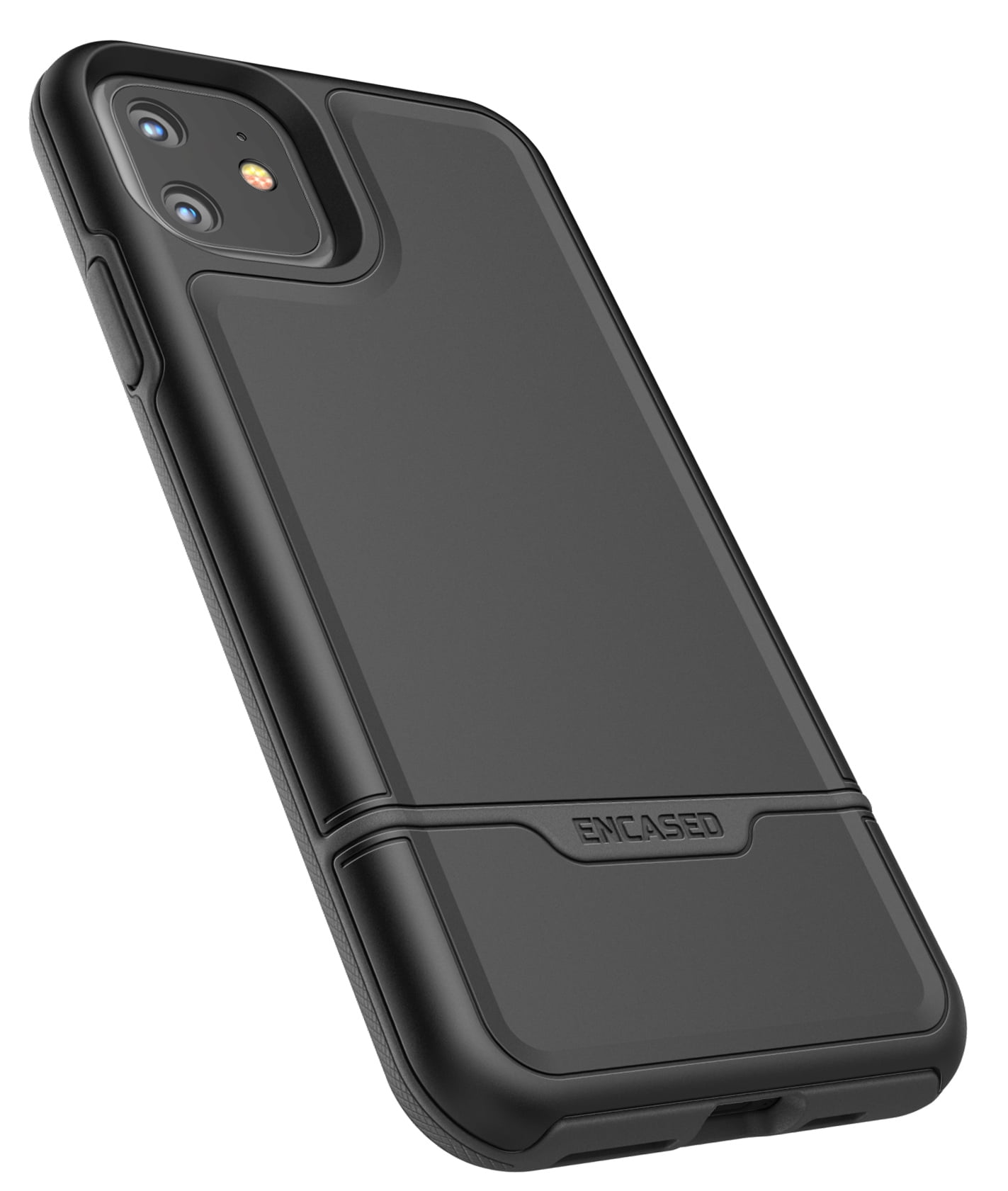Encased Apple iPhone 11 Belt Clip Holster Case (2019 Rebel Armor) Heavy Duty Rugged Full Body Protective Cover with Holder (Black)