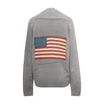 thumbnail image 4 of Delayuji Cardigan Sweaters For Women American Flag Print Cardigan Sweaters Y2k Long Sleeve Open Front Button Down Cardigans USA Flag Knit Sweater, 4 of 5