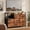 Rustic Brown, variant on BEAUTYPEAK 5 Drawer Fabric Dresser Storage Chest with 2 Tier Open Shelf Wooden Top, Black