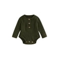 thumbnail image 1 of Faithtur Barboteuse Tricotée pour Bébé, Manches Longues Col Rond Solide Automne Hiver Body pour Filles Garçons, 1 of 8