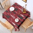 thumbnail image 2 of Red Christmas Tree and Snow Pattern Square Tablecloth,Waterproof Square Table Cover,Wipeable Spillproof Washable Table Cover for Home Kitchen Party Decor 60"x60"(152x152cm), 2 of 6