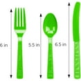 thumbnail image 2 of DecorRack 96 Pieces Plastic Cutlery Set, Disposable Forks, Knives, Spoons, Party Utensils, Lime Green (96 Pack), 2 of 5