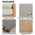 thumbnail image 4 of AE Outdoor Linden 4-Piece Patio Furniture Conversation Set, Steel and Wicker with Beige Cushions, 4 of 7