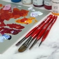 thumbnail image 2 of Borciani Bonazzi UNICO Silver Synthetic Series 810 Paint Brush, Round 3x0 - Medium Handle Paintbrush Handcrafted in Italy, Cruelty-Free, Acrylic, Oil, Watercolor, Elastic Precision, 2 of 7