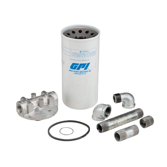 GPI Liquid Transfer Tank Pump Filter 133537-01 Spin On; Removes Particulates; Compatible With Gasoline/Kerosene/Diesel Fuel; Filters To 30 Microns; 40 Gallons Per Minute; Without Drain
