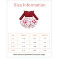 thumbnail image 2 of 6 Months Baby Girls Dress 12 Months Girls Long Sleeve Dress Flower Print Infant Girls Round Neck Floral Dress Red, 2 of 9