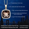 thumbnail image 2 of Gem Stone King 6.37 Ct Cushion Checkerboard Brown Smoky Quartz White Created Sapphire 10K Yellow Gold Pendant with Chain, 2 of 5