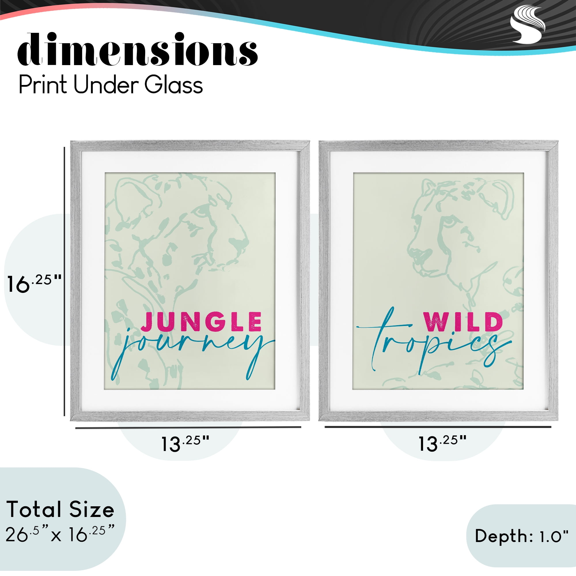 Stupell Industries Wildlife Phrases Cheetahs 2 Piece Gray Framed Print Under Glass Set, design by Lanie Loreth