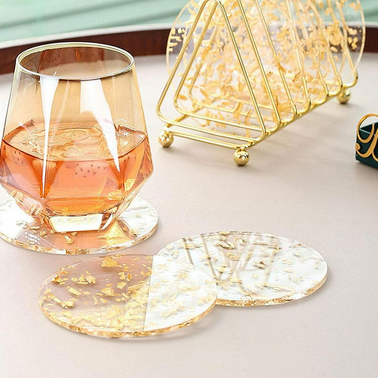 Tohuu Acrylic Coasters Colorful Gold Modern Coasters For Drinks 3.94 Circle  2D Acrylic Coasters DIY Wedding Favors Place Cards Cute Coasters Acrylic  Drinks Coasters For Coffee Table heathly 
