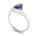 thumbnail image 2 of Solitaire Engagement Ring for Women - 1ct Simulated Tanzanite in 14K White Gold Promise Ring, 2 of 6