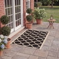 thumbnail image 3 of Safavieh Courtyard Ariel Geometric Indoor/Outdoor Area Rug, Black/Beige, 4' x 5'7", 3 of 10