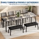 thumbnail image 5 of Yeshouse Juego de comedor industrial retro de madera de 43'' con 4 asientos, banco tapizado y 2 sillas con cojines para estudio, apartamento y cocina, 5 of 9