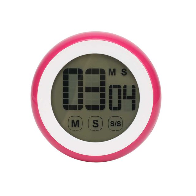 Scienceny Cuenta regresiva de cocina Digital LCD, temporizador magnético, soporte trasero, temporizador de cocina, reloj despertador, utensilios de Pantallas optoelectrónicas Rosa roja