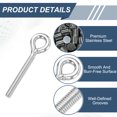 thumbnail image 3 of Uxcell 8 Pcs M8 Eye Hook Bolt, 8.3 Inch Stainless Steel Eye Bolt with Nut, 3 of 6