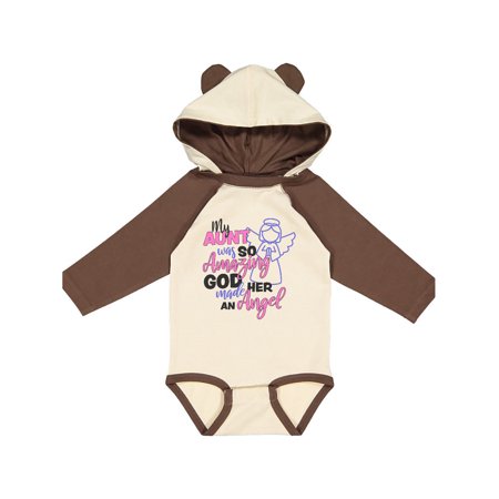 

Inktastic My Aunt was so Amazing God Made her an Angel Gift Baby Girl Long Sleeve Bodysuit