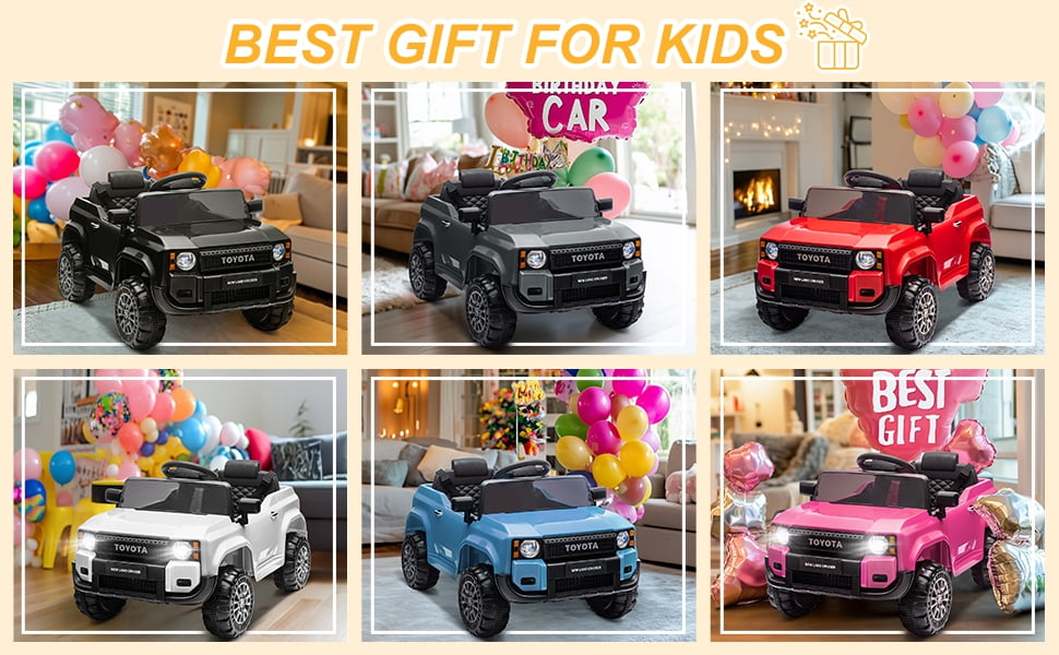 Winado Licensed Toyota 12V Kids Electric Ride On Car with Remote Control, Music, Lights, Pink
