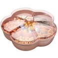 thumbnail image 1 of Snack Storage Box, Flower Shape Snack Tray with Lid,Nut Candy Food Storage Box,Fruit Box Dry Fruit Container,Pink, 1 of 7
