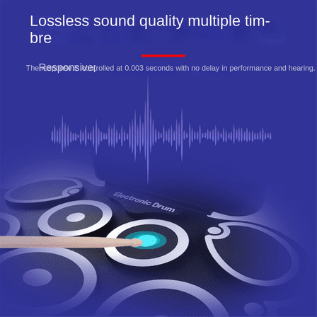 Electronic Drum Set USB Roll-Up Silicon Drums Pad Digital Foldable Electric Portable Hand Practice with Pedal