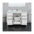thumbnail image 4 of 48" White Bathroom Vanity with Carrara Marble & Sink - Modern Single Vanity, 4 of 5
