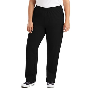 Hanes Just My Size EcoSmart Women's Fleece Sweatpants, Open Leg, 28.5" (Petite Plus ) Ebony 2X