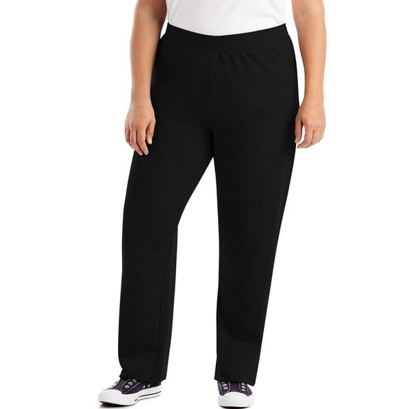Hanes Just My Size EcoSmart Women's Fleece Sweatpants, Open Leg, 28.5" (Petite Plus ) Ebony 4X