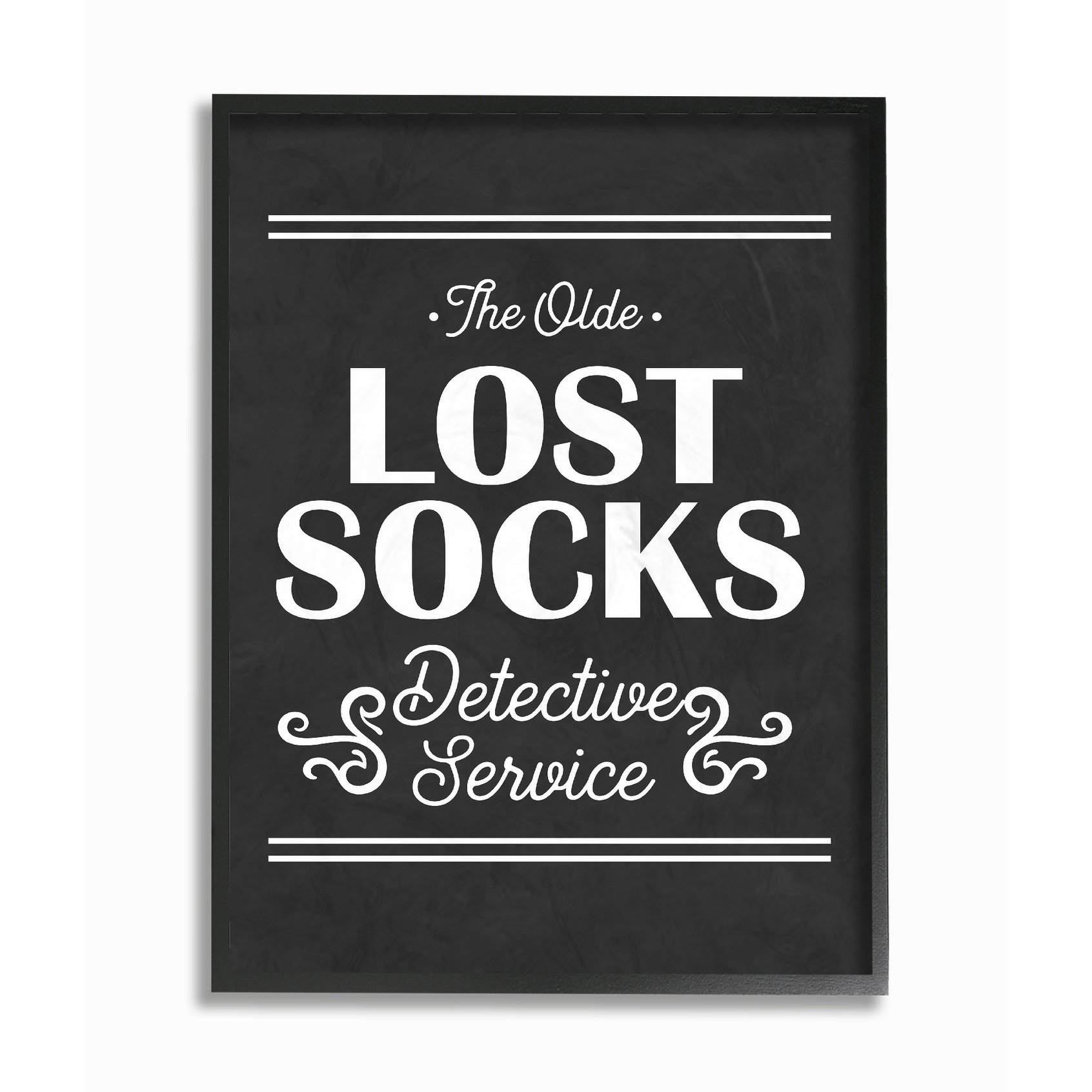 Stupell Olde Lost Socks Detective Service Framed Giclee Texture Art 11 x 14
