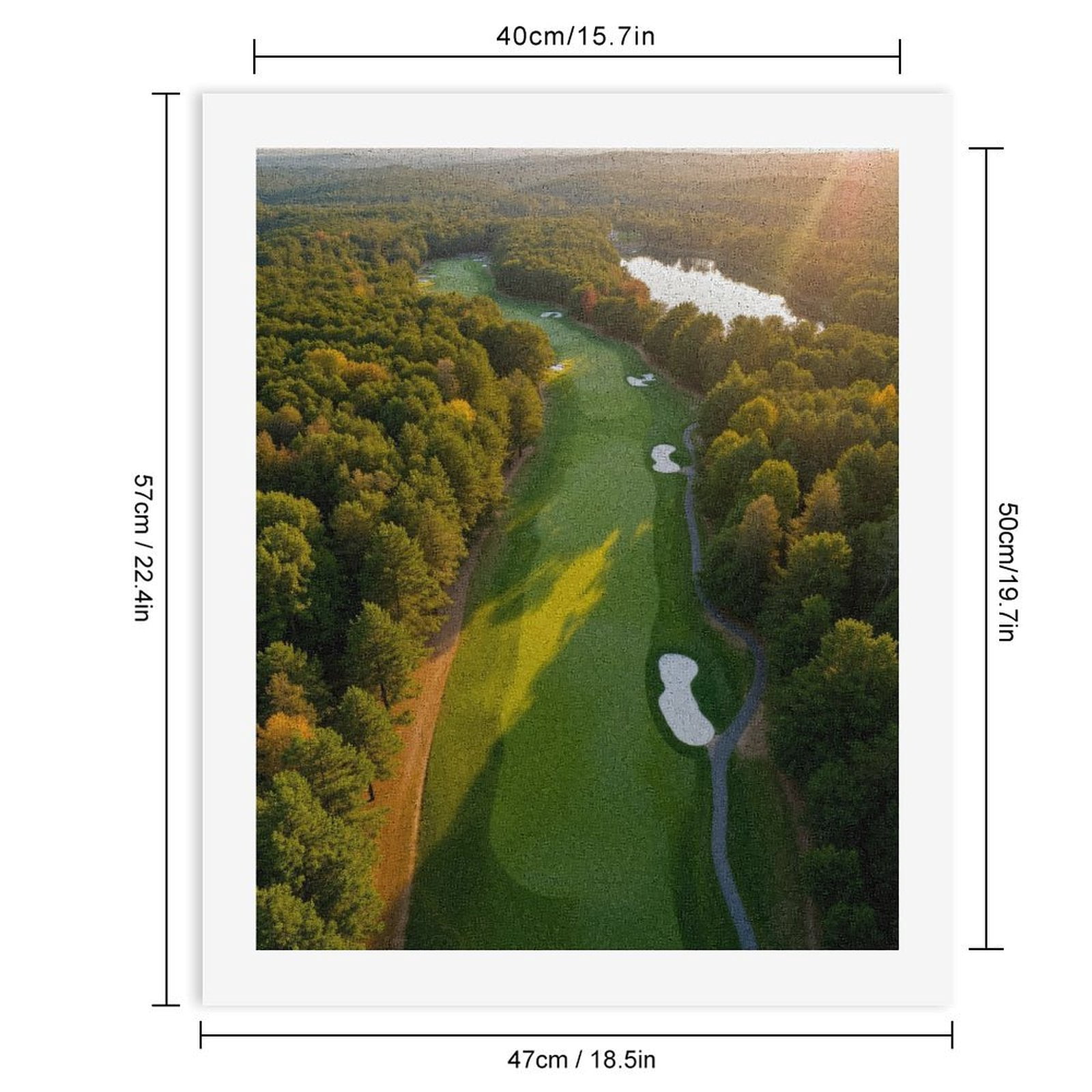 Paint By Numbers Kit for Adults Beginner - DIY Sunset Golf Course Serenity Canvas Painting Kits for Adults, Frameless Paint By Number for Adults for Home Wall Decor 16x20 Inch