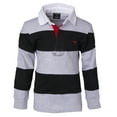 thumbnail image 1 of Polo Rugby à Manches Longues Rayé en Coton pour Garçons - Noir/gris - Taille 8, 1 of 3