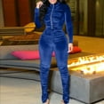 thumbnail image 4 of Miluxas Women's 2 Piece Matching Lounge Sets Fall Fashion Outfits Long SLeeve Top Wide Leg Pants Sweat Suits Blue L(L), 4 of 8
