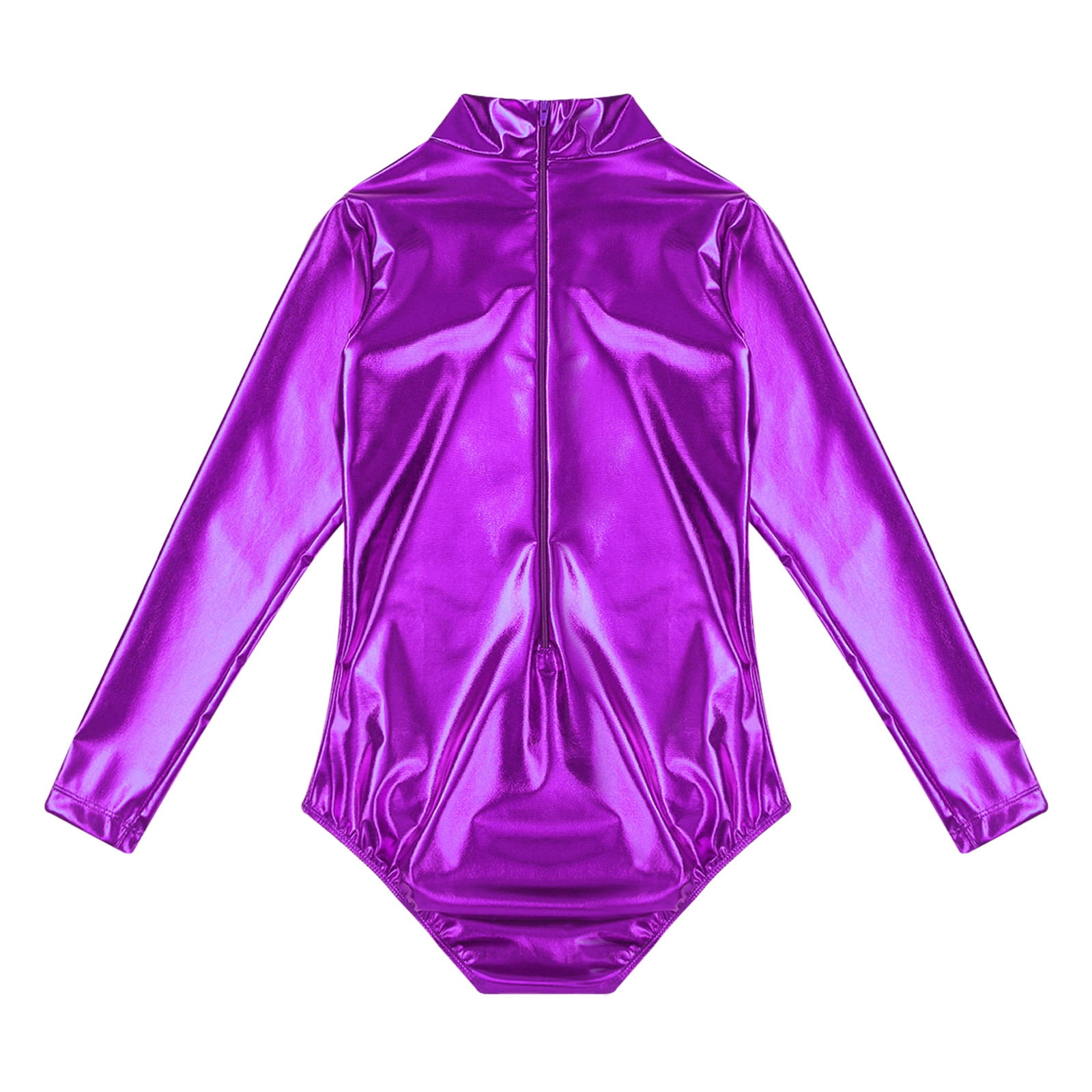 Alvivi Women Metallic Shiny Jumpsuit Bodysuit Top Rave Party