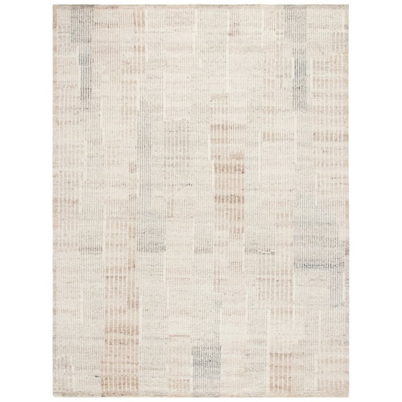 SAFAVIEH Manhattan Meridith Distressed Wool Area Rug, Beige/Ivory, 8' x 10'