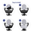 thumbnail image 3 of Anchor Office Chair Slipcover, Aquatic Pattern with Sharks and Anchors Contemporary Classical Modern Fish Animal, Protective Stretch Decorative Fabric Cover, Standard Size, Indigo White, by Ambesonne, 3 of 4