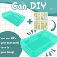 thumbnail image 4 of Green Pencil Box, Crayon Box, Large Capacity Clear Pencil Case, Hard Pencil Case,Aesthetic Plastic Pencil Case,Stackable Storage Box Pencil Case for Boys School Classroom,Mint Green Pencil Case 1 Pack, 4 of 7