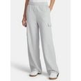 thumbnail image 2 of No Boundaries Fleece Cargo Wide-Leg Pants, 30'' Inseam, Women's, 2 of 3