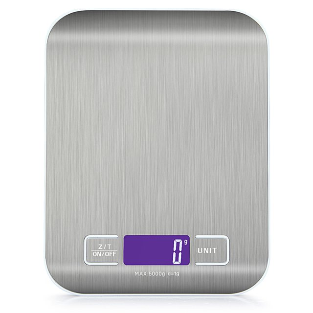 Escalas de alimentación LCD digital Electronic Acero inoxidable onzas onzas de múltiples cocinas Balance Herramientas de pesaje Accesorios de cocción tipo 1, 10 kg / 1g Inevent HA009750-02B