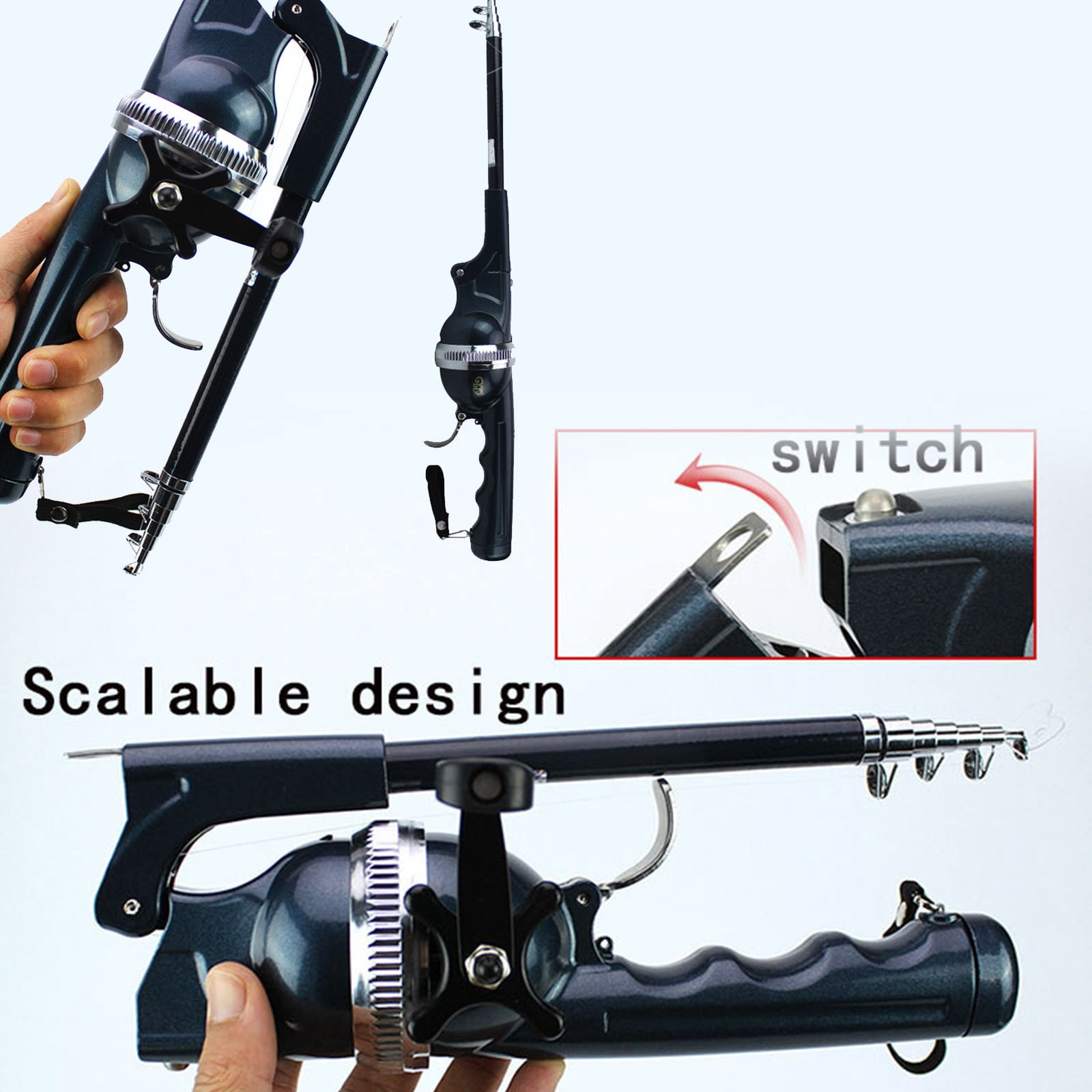 Fishing Rod and Reel Combos Carbon Fiber Telescopic Fishing Pole with Reel Combo Sea Saltwater Freshwater Kit Fishing Rod Kit As Shown