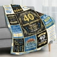 thumbnail image 2 of 40th Birthday Blanket, Best Gifts For 40 Year Old Men, Happy 40th Birthday Gift Ideas, Unique Mens Throw Blanket Decorations Gifts For Birthday Anniversary Christmas, Warm Flannel Blankets 50x60, 2 of 6