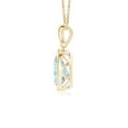 thumbnail image 2 of ANGARA Natural Bezel-Set Aquamarine Teardrop Pendant with Diamond in 14K Yellow Gold for Women (Size-8x6mm) | March Birthstone, Anniversary, Jewelry Gift for Women | Natural Aquamarine Necklace, 2 of 8