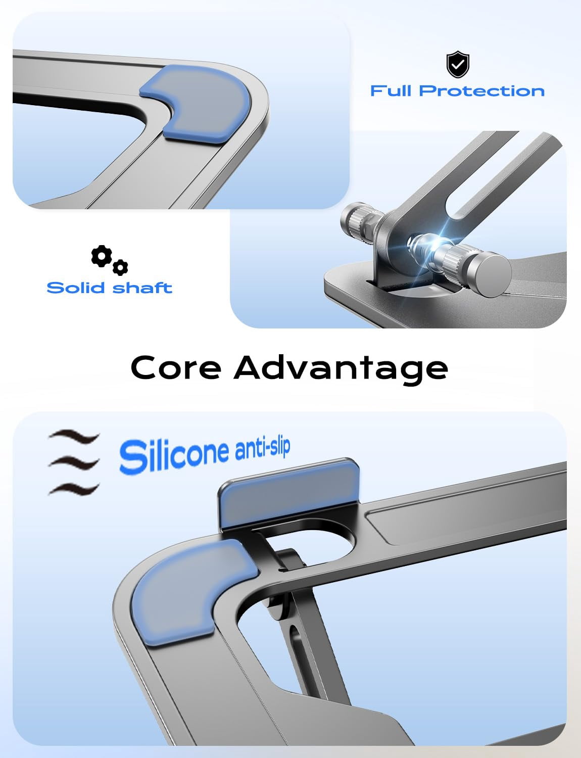 Foldable Laptop Stand For Desk  Adjustable Height Computer Portable Riser Macbook Air Pro All 10-16'' Notebooks Laptops Grey