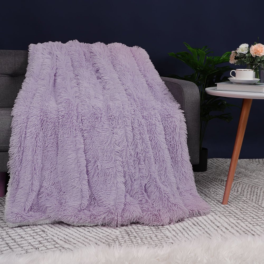 Luxury Faux Fur Blanket Soft Warm Shaggy Sherpa for Sofa Couch Bed