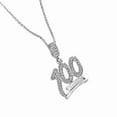 thumbnail image 1 of Hollow 100 Points Neck Pendant Alloy Plated Rhinestones 100 point Studded Necklace Chain Jewelry Accessory Hip Hop, 1 of 6